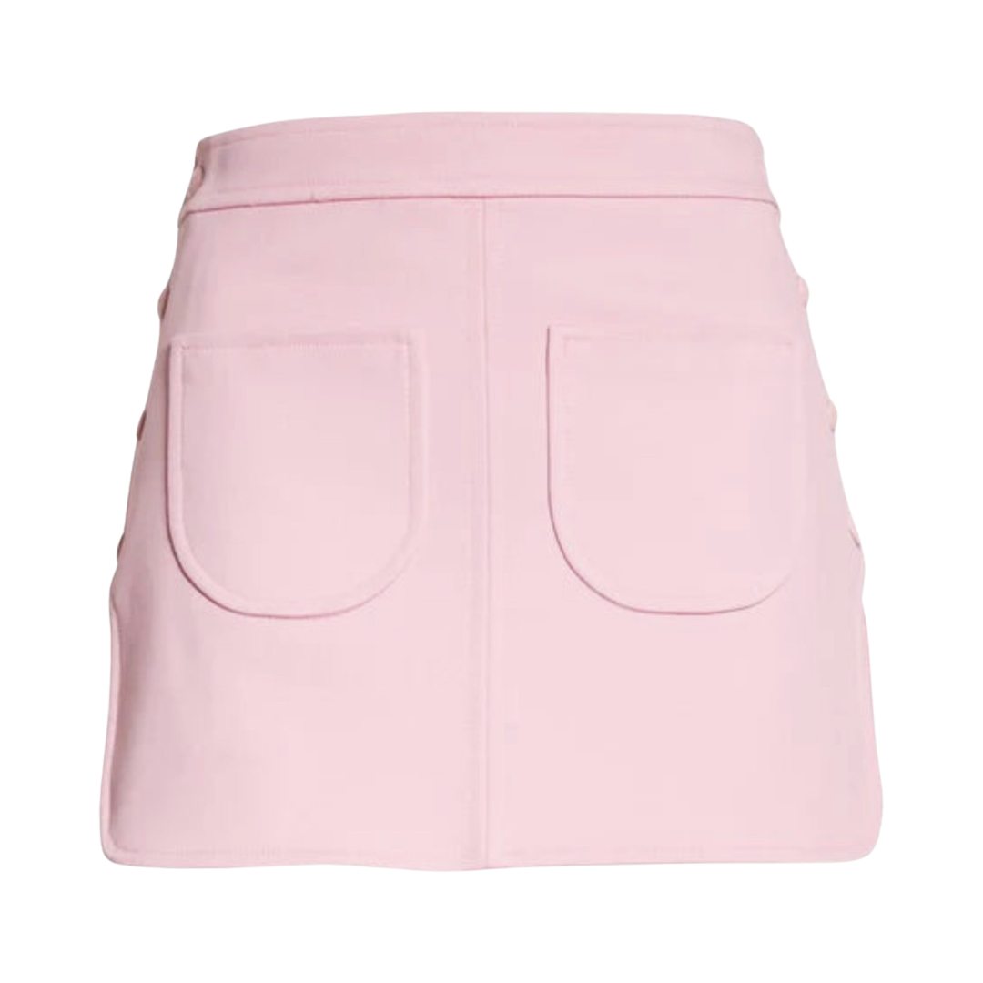 Courreges Strech Crepe Slit Mini Skirt Pink