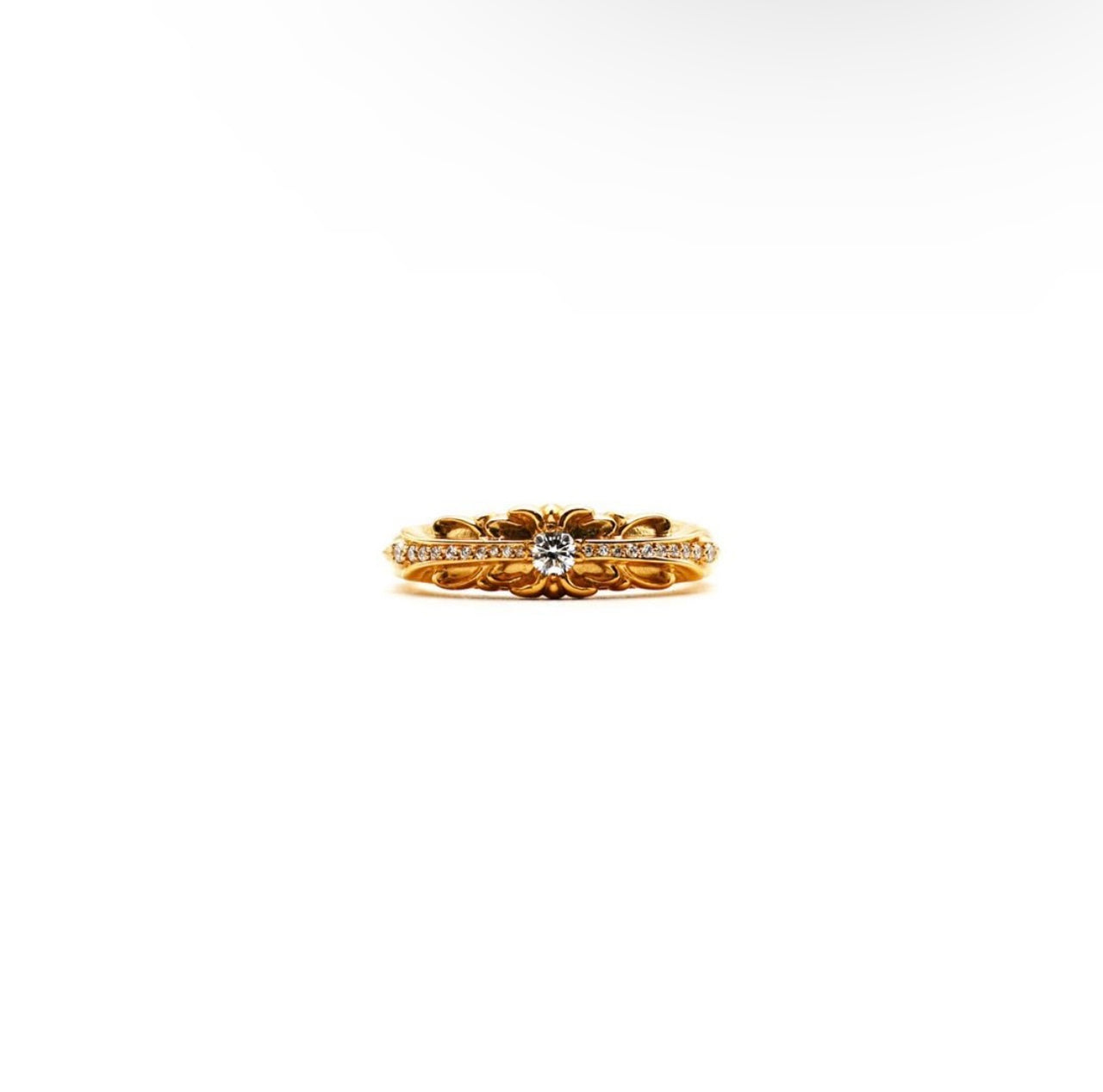 Chrome Hearts 22k Gold Floral Diamond Ring