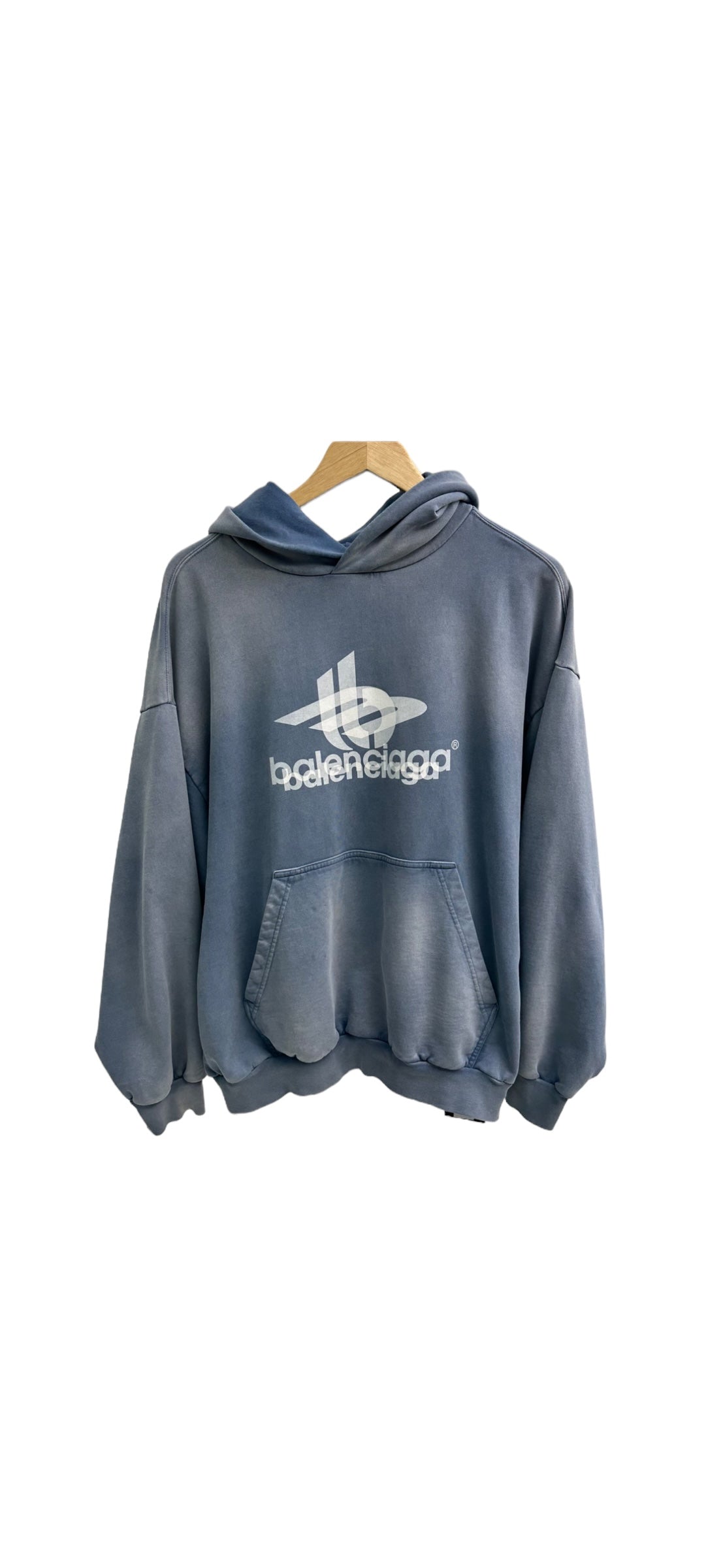 Balenciaga Washed 3B Logo Hoodie