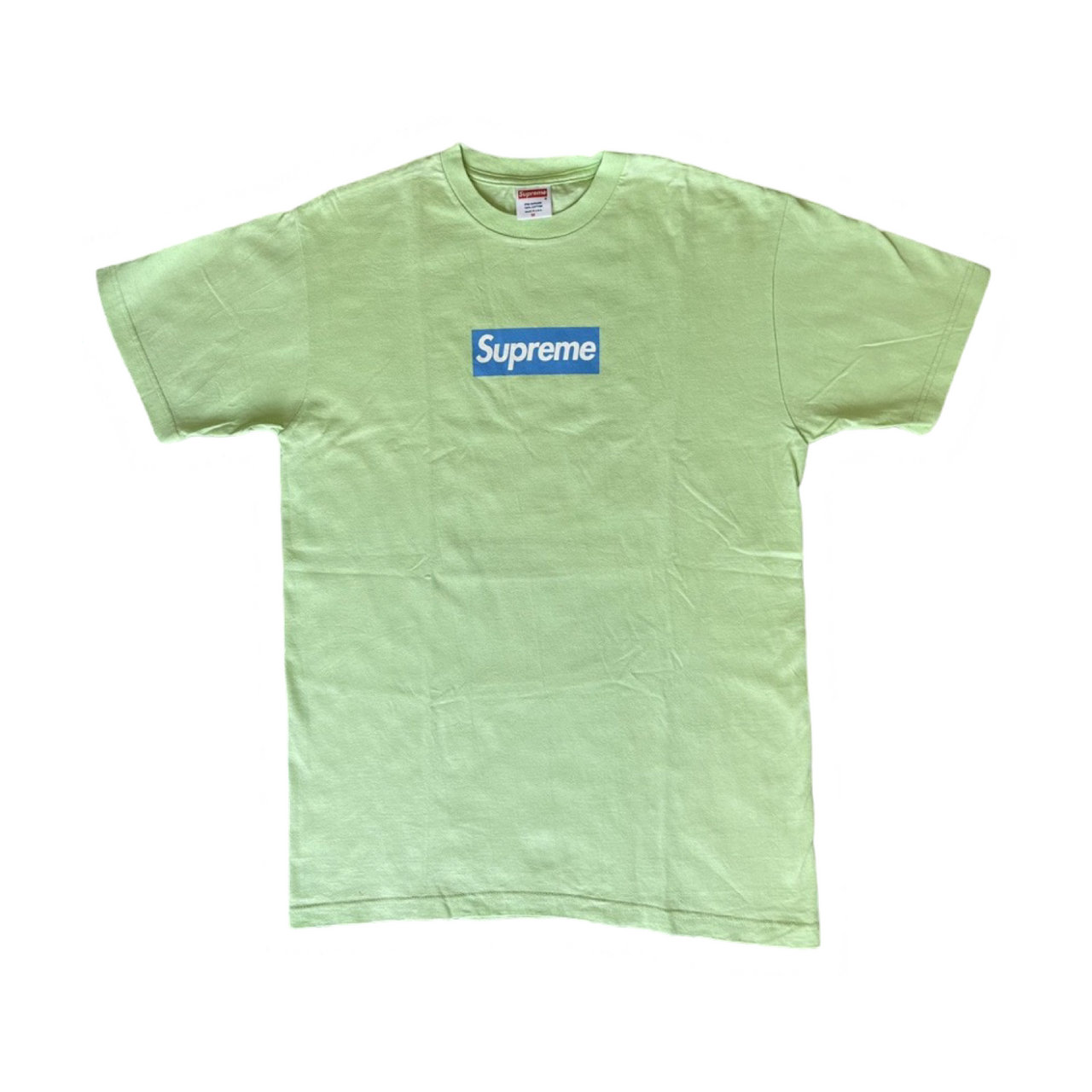 2006 Supreme Lime Blue Box Logo T-Shirt