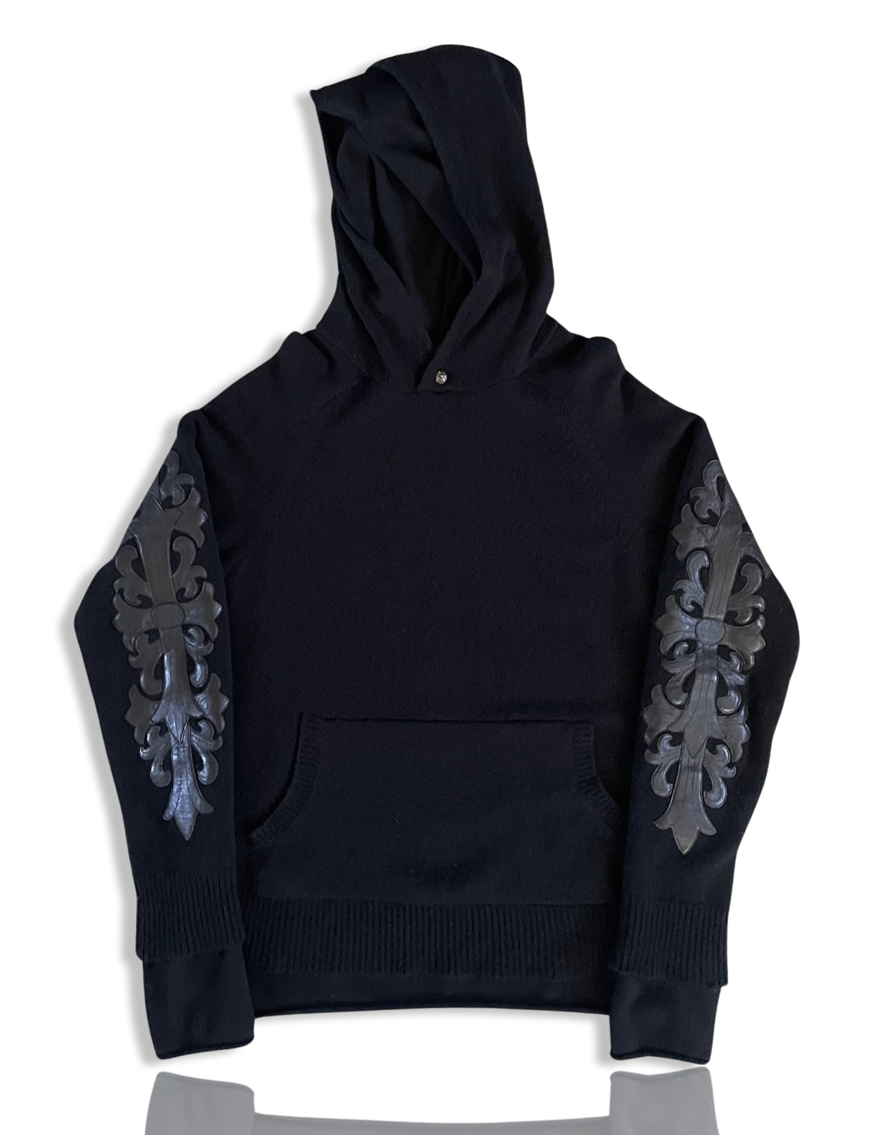 Chrome Hearts Leather Patch Cashmere Hoodie