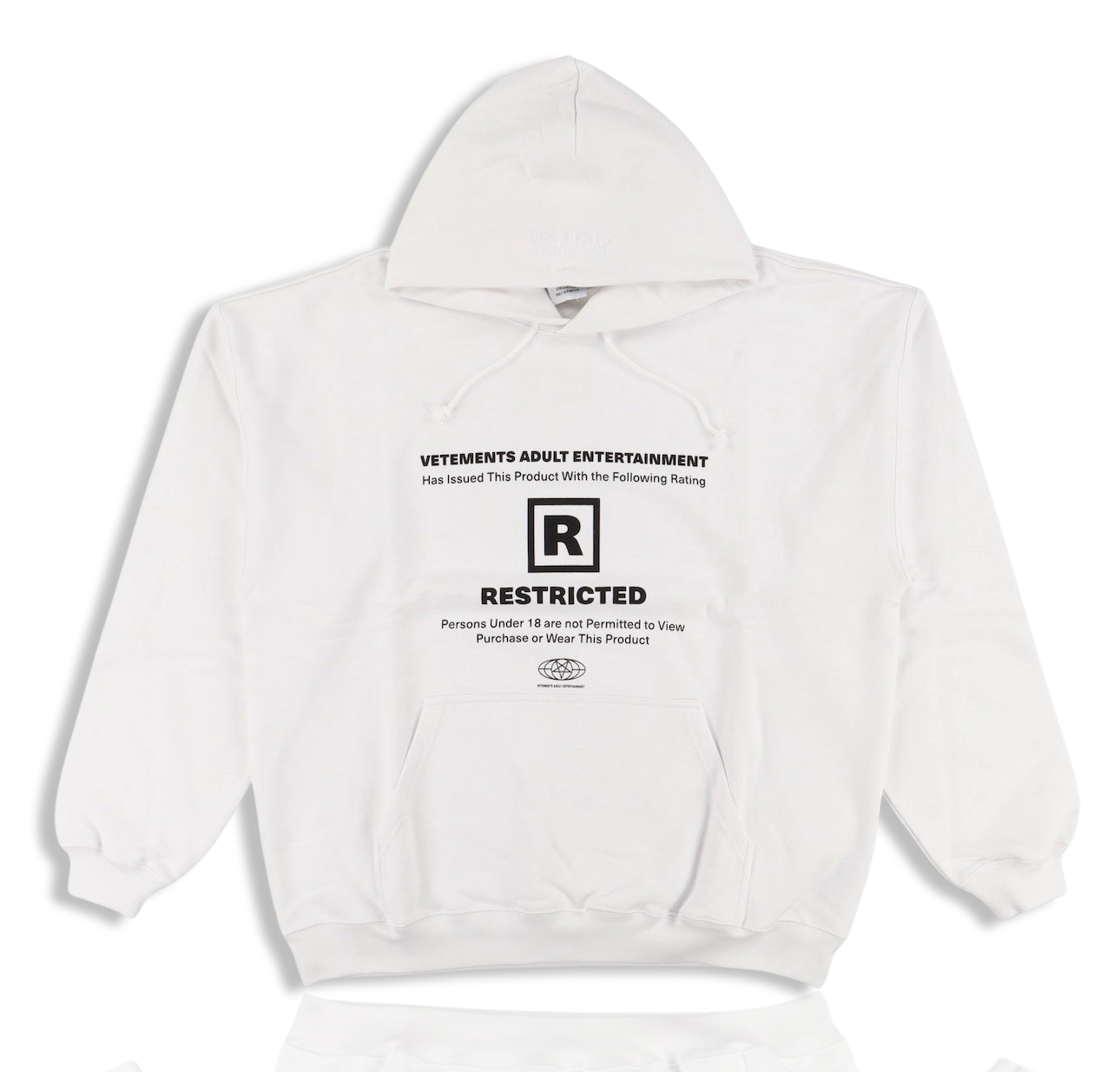 VETEMENTS White 'Restricted' Logo Hoodie Vetements